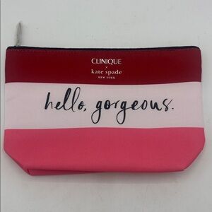 NWOT Clinique Kate Spade "Hello Gorgeous" bag pouch